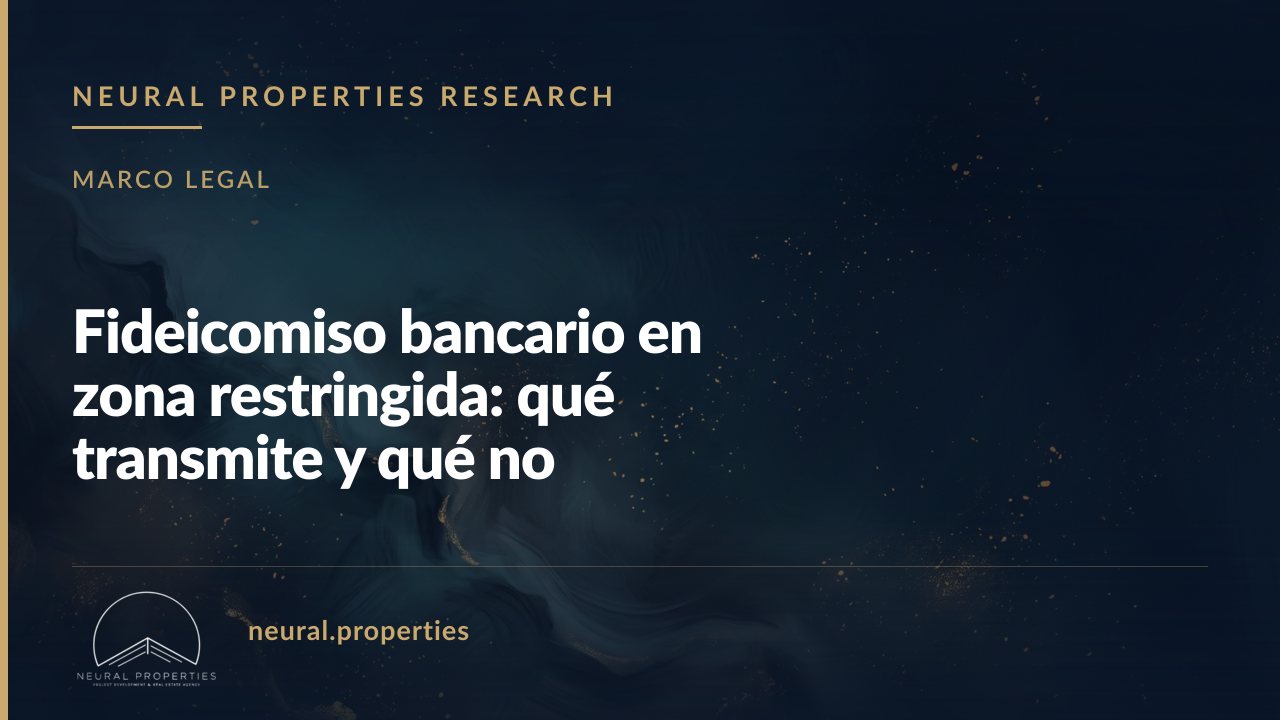 Fideicomiso bancario en zona restringida: qué transmite y qué no